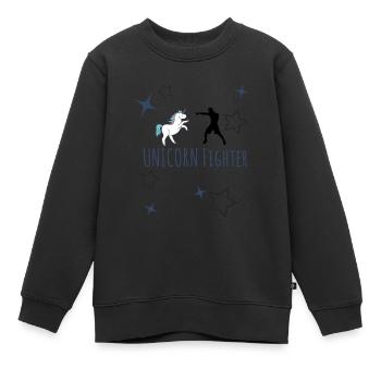 Unicorn Fighter vs Unicorn - Kinder Premium Organic Sweatshirt - Schwarz - Vorne - AI Model Kid Female (0cm)