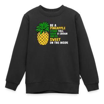 Ananas - Sweat Premium enfant bio - noir - Devant - AI Model Kid Female (0cm)
