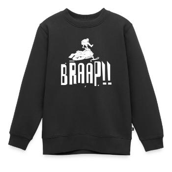 BRAAAAP Schneemobil Motorschlitte Shirt - Kinder Premium Organic Sweatshirt - Schwarz - Vorne - AI Model Kid Female (0cm)