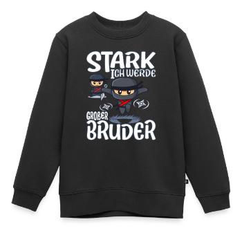 Ich Werde Großer Bruder 2026 Geschwister Baby - Kinder Premium Organic Sweatshirt - Schwarz - Vorne - AI Model Kid Female (0cm)