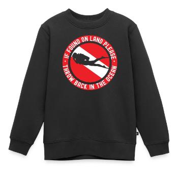 Scuba Diving Diver If Found On - Sweat Premium enfant bio - noir - Devant - AI Model Kid Female (0cm)