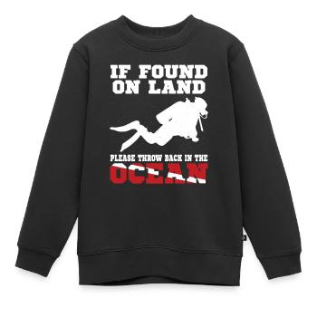 Scuba Diving Diver Dive Flag If - Sweat Premium enfant bio - noir - Devant - AI Model Kid Female (0cm)