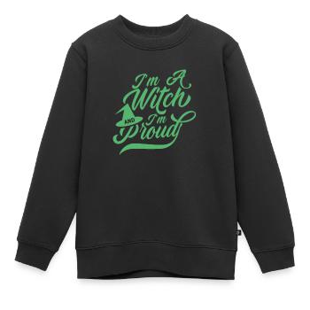 Ich bin eine Hexe und stolz Hexerei Hexen Hexer - Kinder Premium Organic Sweatshirt - Schwarz - Vorne - AI Model Kid Female (0cm)