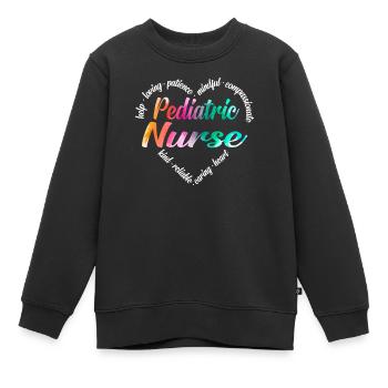 Labor & Delivery Nurse Heart Word - Sweat Premium enfant bio - noir - Devant - AI Model Kid Female (0cm)