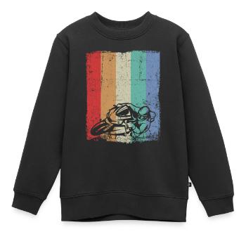 Motorrad Biker Motorradfahrer vintage retro - Kinder Premium Organic Sweatshirt - Schwarz - Vorne - AI Model Kid Female (0cm)
