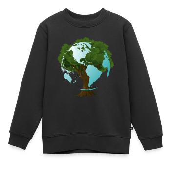 LA TERRE - Sweat Premium enfant bio - noir - Devant - AI Model Kid Female (0cm)
