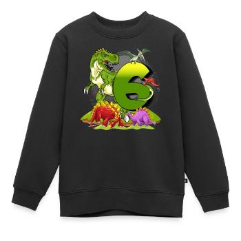 Geschenk-Dinosaurier Geburtstag 6 Jahre Junge - Kinder Premium Organic Sweatshirt - Schwarz - Vorne - AI Model Kid Female (0cm)