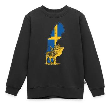 Schweden - Kinder Premium Organic Sweatshirt - Schwarz - Vorne - AI Model Kid Female (0cm)