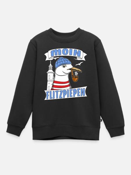 MÖWE MOIN FLITZPIEPEN - Kinder Premium Organic Sweatshirt - Schwarz