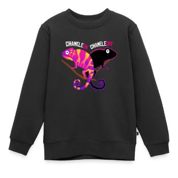Chamäleon Chameleoff Reptil Echse - Kinder Premium Organic Sweatshirt - Schwarz - Vorne - AI Model Kid Female (0cm)