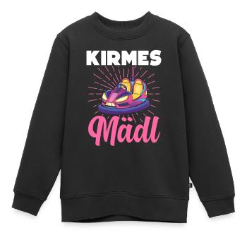 Kirmes Mädl Schausteller Jahrmarkt - Kinder Premium Organic Sweatshirt - Schwarz - Vorne - AI Model Kid Female (0cm)