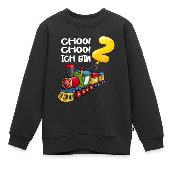 Choo Ich Bin 2 Jahre alt Zug Jungen 2. Geburtstag - Kinder Premium Organic Sweatshirt - Schwarz - Vorne - AI Model Kid Female (0cm)
