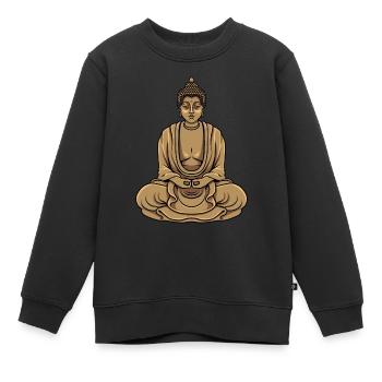 Bouddha bouddhiste bouddhisme - Sweat Premium enfant bio - noir - Devant - AI Model Kid Female (0cm)