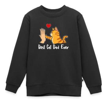 Meilleur Cat Dad Ever Cat L amer Papa Best Dad - Sweat Premium enfant bio - noir - Devant - AI Model Kid Female (0cm)