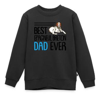 Épagneul Breton - Sweat Premium enfant bio - noir - Devant - AI Model Kid Female (0cm)