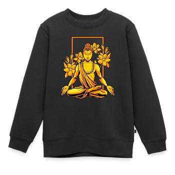 Bouddha bouddhiste bouddhisme - Sweat Premium enfant bio - noir - Devant - AI Model Kid Female (0cm)