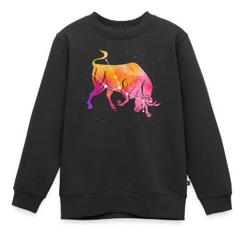 Bélier Signe astrologique Horoscope Astrologie - Sweat Premium enfant bio - noir - Devant - AI Model Kid Female (0cm)