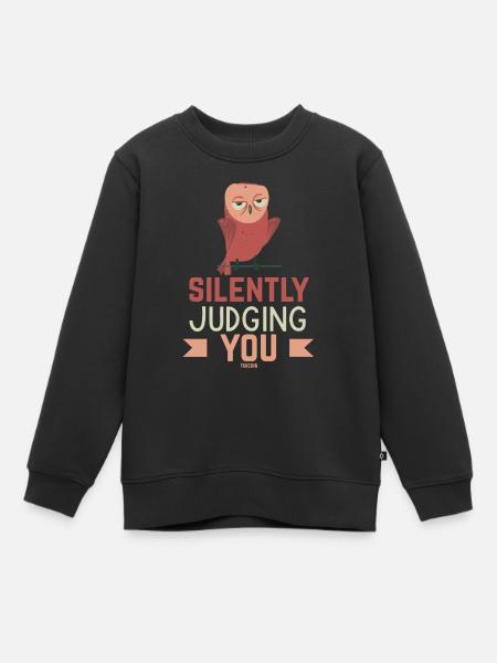 Eule - Kinder Premium Organic Sweatshirt - Schwarz