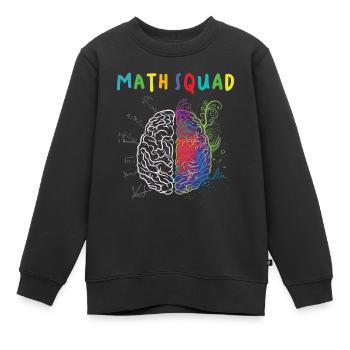 Math Squad Math Professeur de cerveau artistique et logique - Sweat Premium enfant bio - noir - Devant - AI Model Kid Female (0cm)