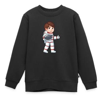 Je suis astronaute fusée cadeau de l’espace - Sweat Premium enfant bio - noir - Devant - AI Model Kid Female (0cm)