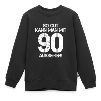 90. Geburtstag - Kinder Premium Organic Sweatshirt - Schwarz - Vorne - AI Model Kid Female (0cm)