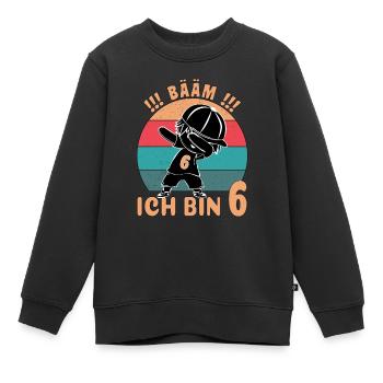 Bääm Geburtstag ich bin 6. - Kinder Premium Organic Sweatshirt - Schwarz - Vorne - AI Model Kid Female (0cm)
