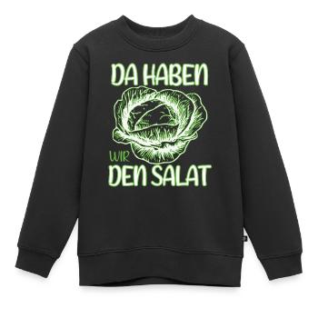 Da haben wir den Salat - Kinder Premium Organic Sweatshirt - Schwarz - Vorne - AI Model Kid Female (0cm)