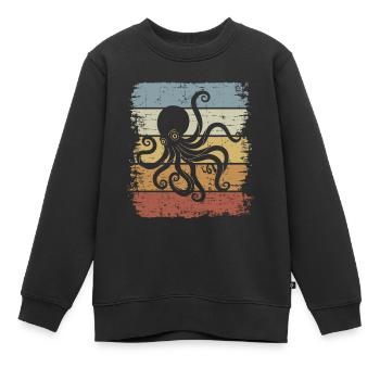 Poulpe Pieuvres Tentacules calamar mer créature - Sweat Premium enfant bio - noir - Devant - AI Model Kid Female (0cm)
