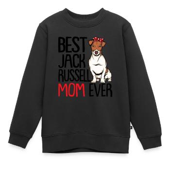 Jack Russell Terrier - Sweat Premium enfant bio - noir - Devant - AI Model Kid Female (0cm)