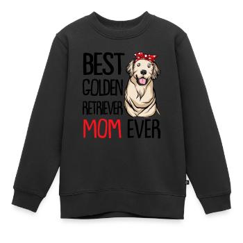 Golden Retriever - Sweat Premium enfant bio - noir - Devant - AI Model Kid Female (0cm)