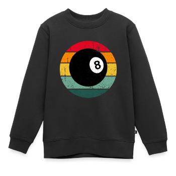 Boule de billard vintage retro billard - Sweat Premium enfant bio - noir - Devant - AI Model Kid Female (0cm)