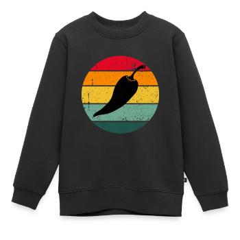 Vintage Retro Chilli Piment cadeau Piment - Sweat Premium enfant bio - noir - Devant - AI Model Kid Female (0cm)