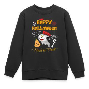 Halloween Halloween Halloween Halloween Halloween - Sweat Premium enfant bio - noir - Devant - AI Model Kid Female (0cm)