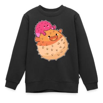 Kugelfisch - Kinder Premium Organic Sweatshirt - Schwarz - Vorne - AI Model Kid Female (0cm)