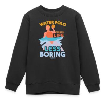 Water-polo - Sweat Premium enfant bio - noir - Devant - AI Model Kid Female (0cm)