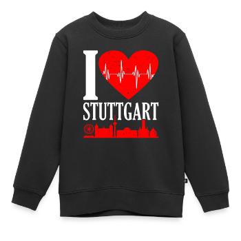Stuttgart - Sweat Premium enfant bio - noir - Devant - AI Model Kid Female (0cm)