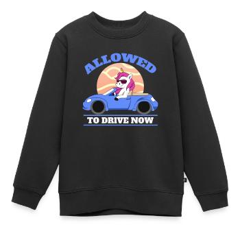 Allowed To Drive Now Driver's License Unicorn Teen - Kinder Premium Organic Sweatshirt - Schwarz - Vorne - AI Model Kid Female (0cm)