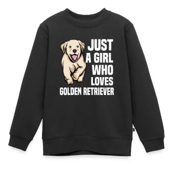 Golden-Retriever | Golden Retriever - Kinder Premium Organic Sweatshirt - Schwarz - Vorne - AI Model Kid Female (0cm)