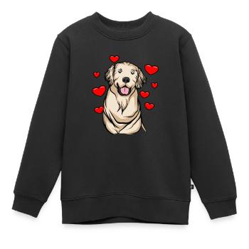 Golden-Retriever | Golden Retriever - Kinder Premium Organic Sweatshirt - Schwarz - Vorne - AI Model Kid Female (0cm)