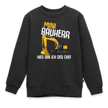 Bagger Kinder Bauherr Baustelle Junge Spruch - Kinder Premium Organic Sweatshirt - Schwarz - Vorne - AI Model Kid Female (0cm)