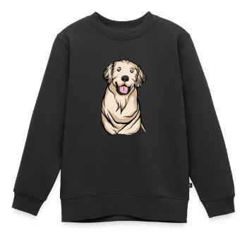 Golden-Retriever | Golden Retriever - Kinder Premium Organic Sweatshirt - Schwarz - Vorne - AI Model Kid Female (0cm)