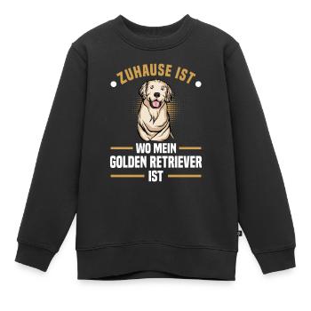 Golden-Retriever | Golden Retriever - Kinder Premium Organic Sweatshirt - Schwarz - Vorne - AI Model Kid Female (0cm)