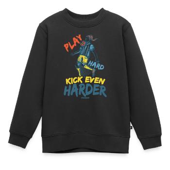 Fussball Mädchen Fussballmannschaft - Kinder Premium Organic Sweatshirt - Schwarz - Vorne - AI Model Kid Female (0cm)