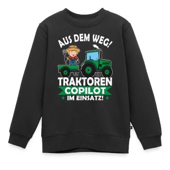 Aus dem Weg Traktoren Copilot Landwirt im Einsatz - Kinder Premium Organic Sweatshirt - Schwarz - Vorne - AI Model Kid Female (0cm)