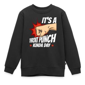 Es ist ein Kehle-Punch-Kinda-Tag - Kinder Premium Organic Sweatshirt - Schwarz - Vorne - AI Model Kid Female (0cm)