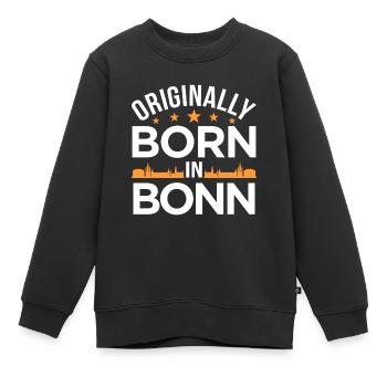 Bonn - Sweat Premium enfant bio - noir - Devant - AI Model Kid Female (0cm)