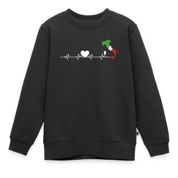 Herzschlag Herzlinie Herzfrequenz Italien Stiefel - Kinder Premium Organic Sweatshirt - Schwarz - Vorne - AI Model Kid Female (0cm)