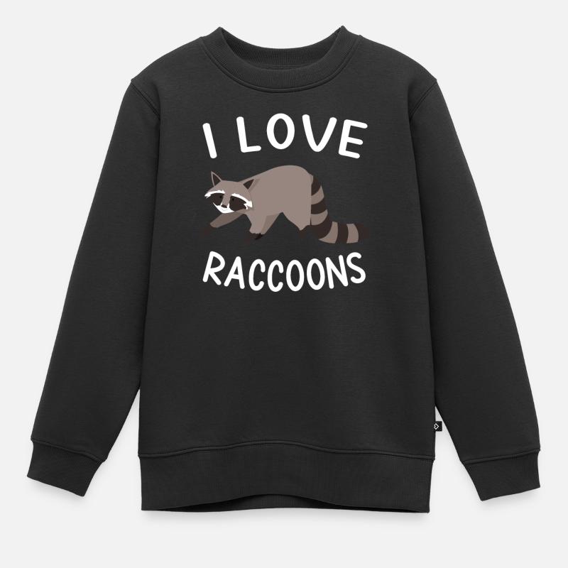 Waschbär - Kinder Premium Organic Sweatshirt - Schwarz