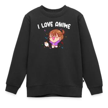 Anime - Kinder Premium Organic Sweatshirt - Schwarz - Vorne - AI Model Kid Female (0cm)