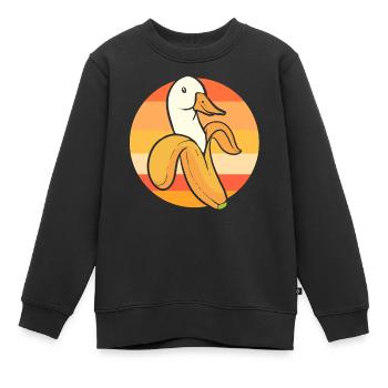 Fruchtige Bananen Bananenente - Kinder Premium Organic Sweatshirt - Schwarz - Vorne - AI Model Kid Female (0cm)